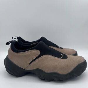 Oakley Moc Shoes Tan Suede & Black Slip-On Hiking Shoe Mocs Men's 11.5 Flesh X